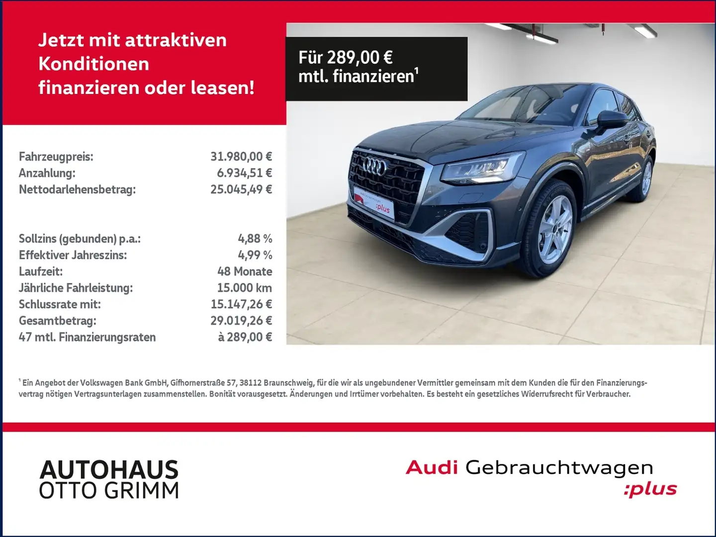 Audi Q2 30 TFSI S line KLIMA LED Grau - 1