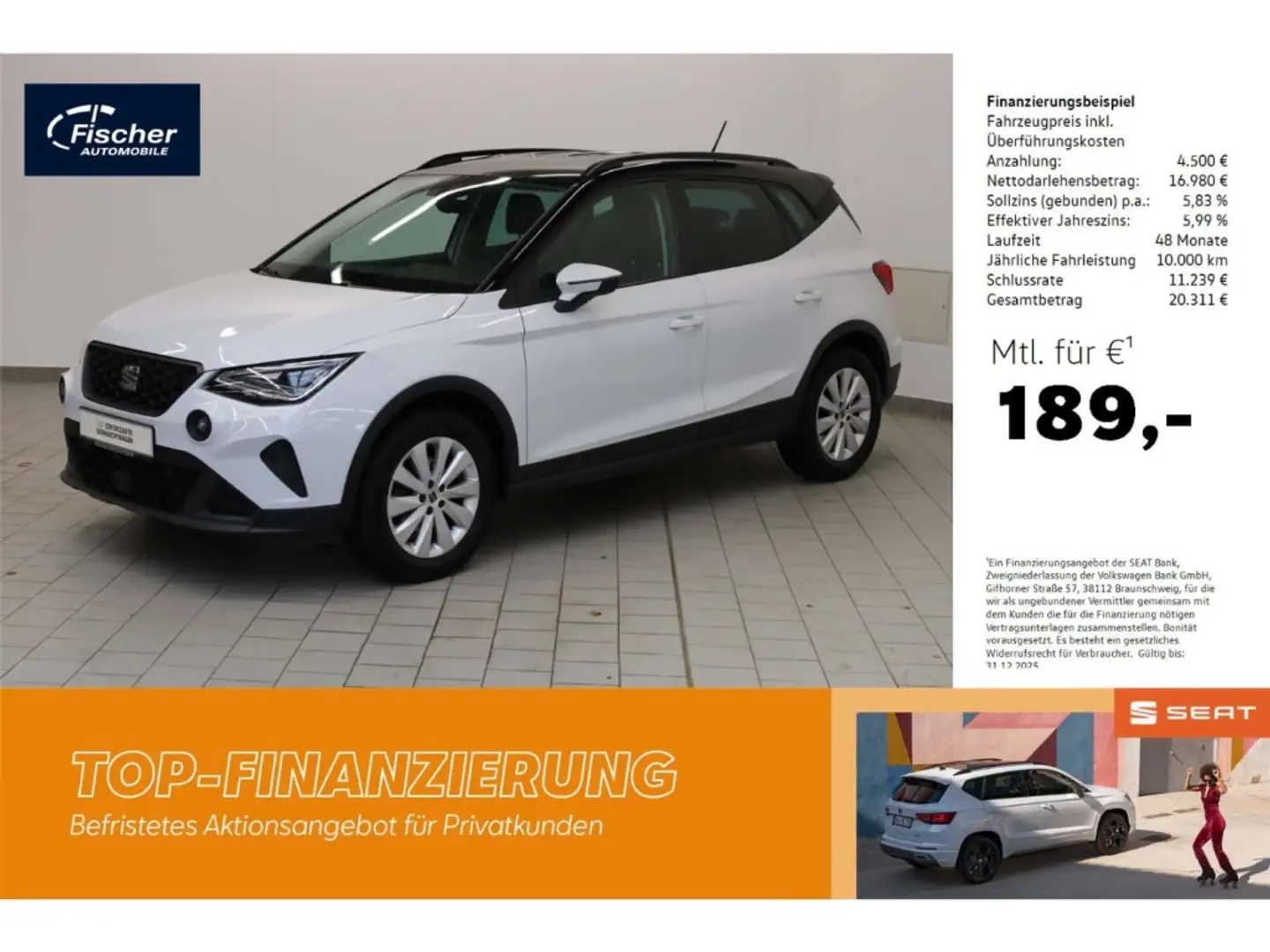 SEAT Arona 1.0 TSI Style Weiß - 1