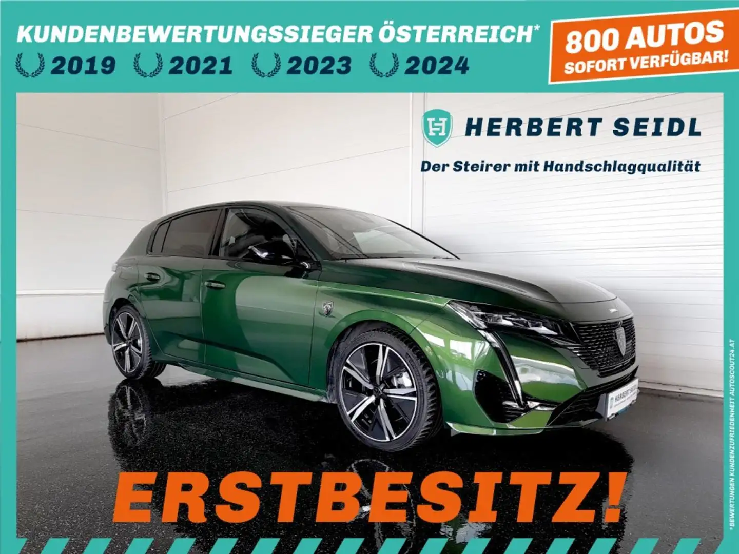 Peugeot 308 GT-LINE PHEV Aut. *18 ZOLL / VOLL LED / NAVI / KAMERA / TEILLEDER & MEMORY / TOTWINKELASS.* Grün - 1