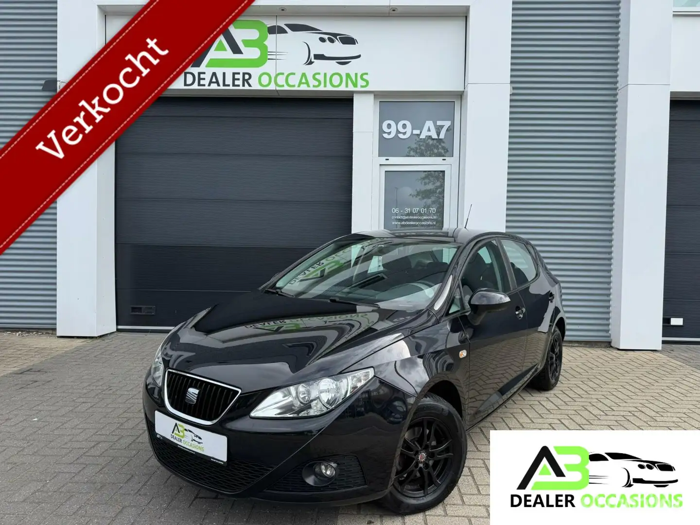 SEAT Ibiza 1.4 5Drs-Airco-Carplay-Sport Vlg-Apk Zwart - 1