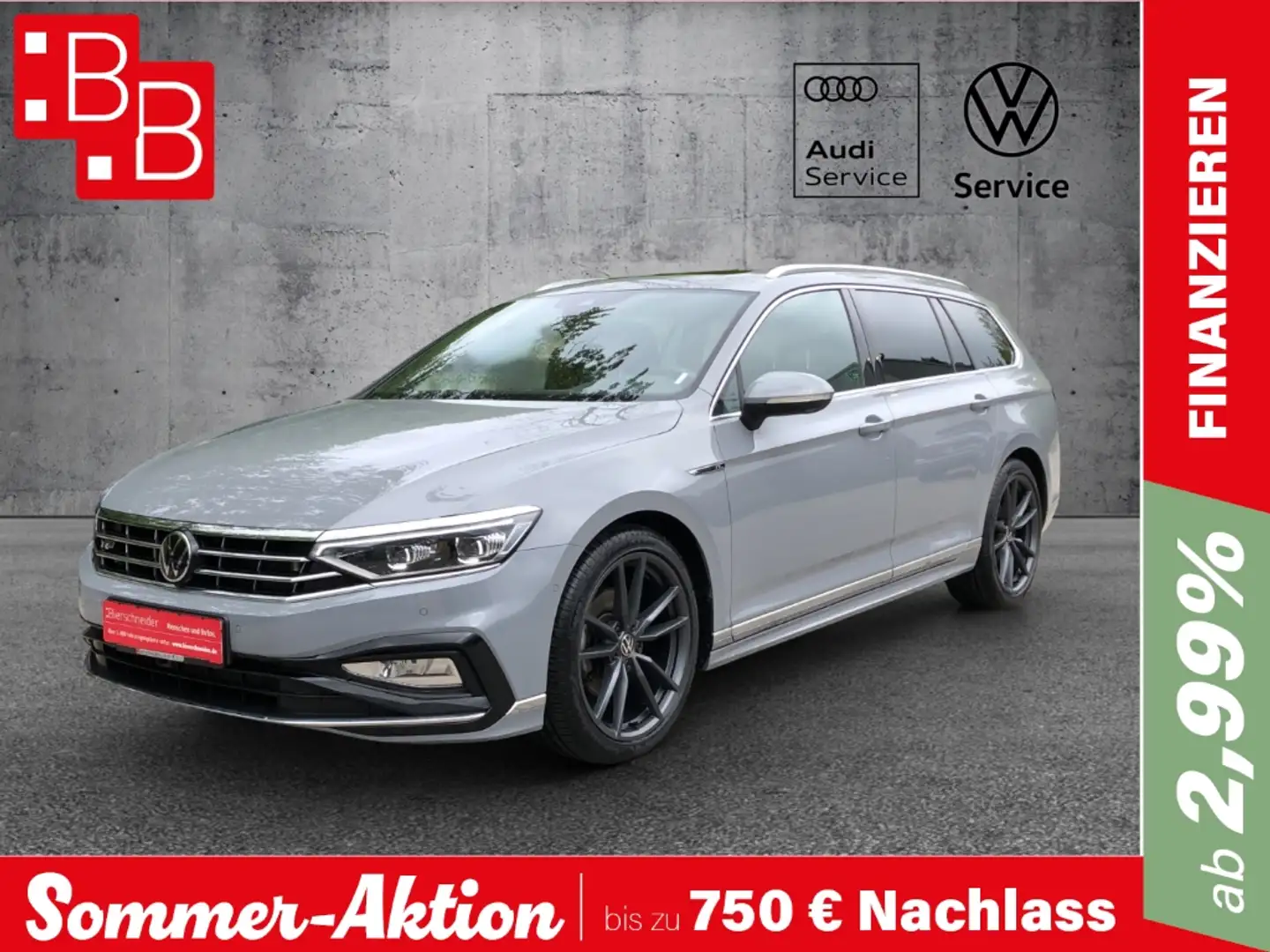 Volkswagen Passat Variant 2.0 TDI DSG R-Line LEDER IQ.LIGHT PANO HEAD-UP AHK Grau - 1