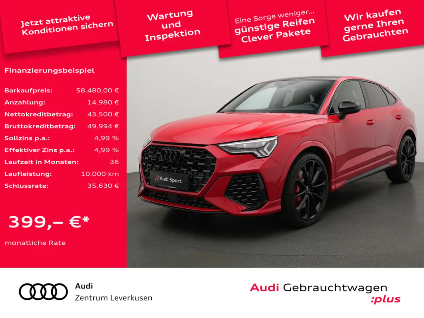 Audi RS Q3 Sportback 280KMH PANO SONOS RAUTE AHK N Rot - 1