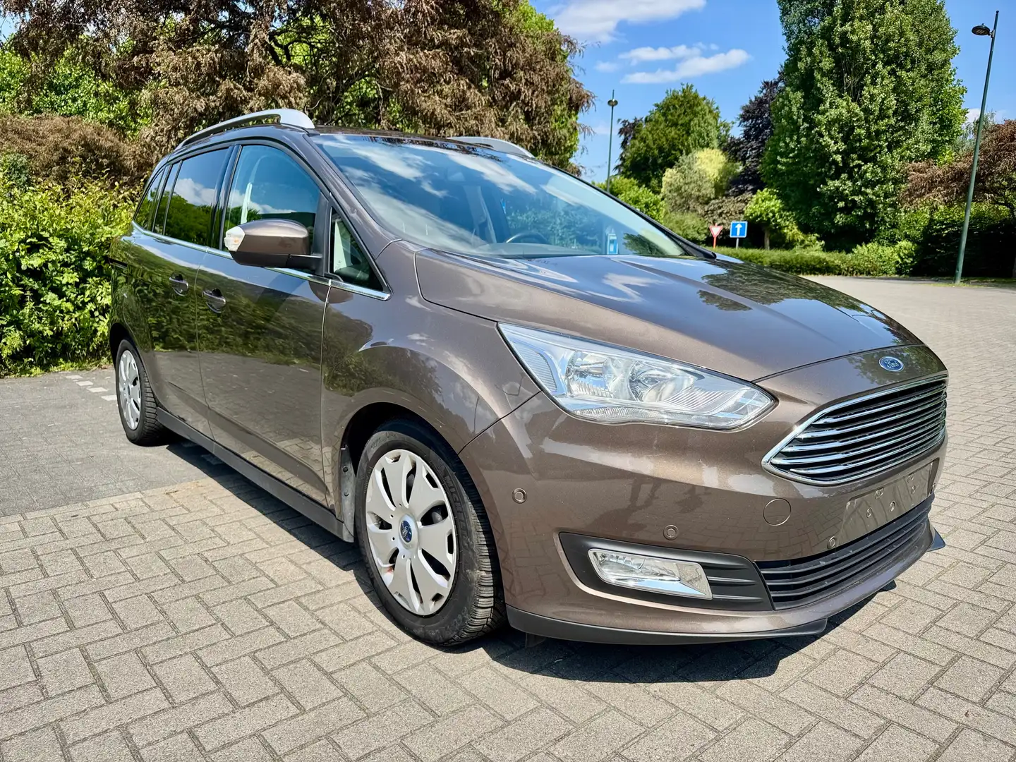 Ford Grand C-Max 2.0 TDCi PowerShft 166.000 Km Carnet FORD Euro6b Brun - 1