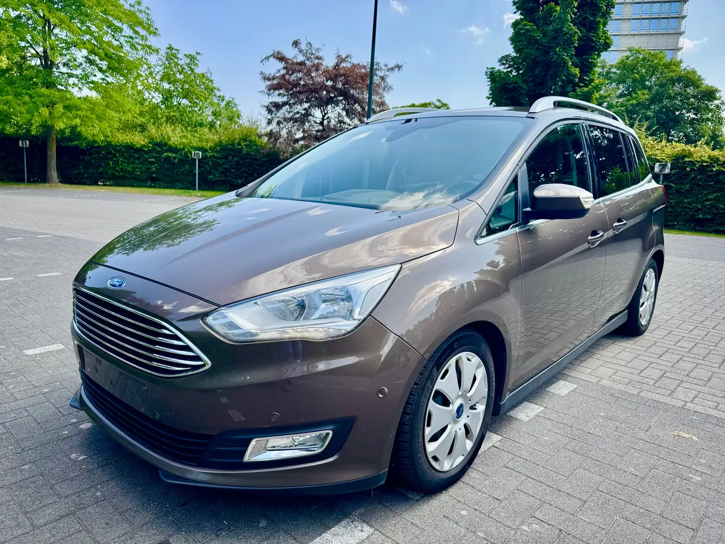 Ford Grand C-Max 2.0 TDCi PowerShft 166.000 Km Carnet FORD Euro6b Brun - 2