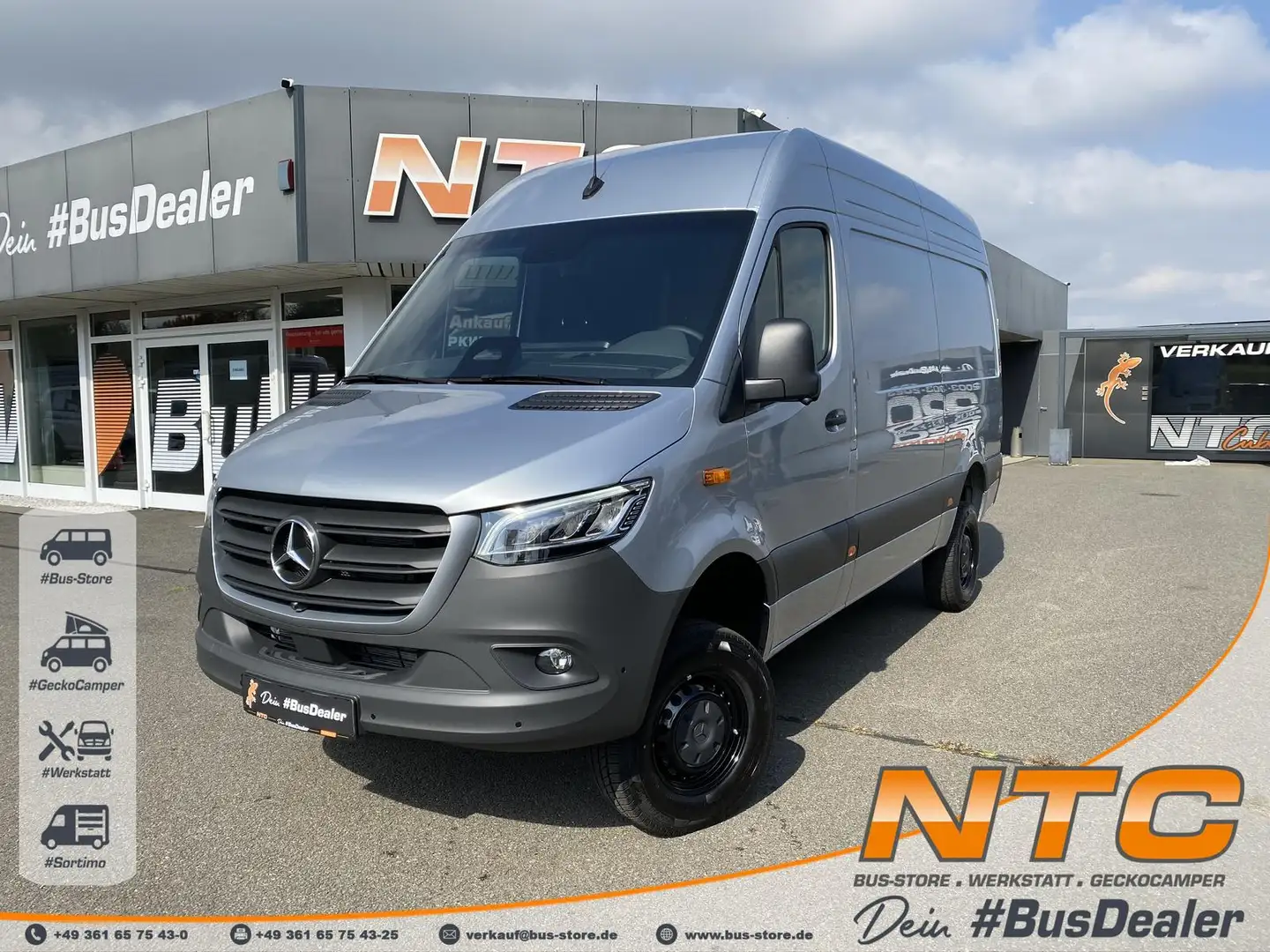 Mercedes-Benz Sprinter 319/419 CDI 4x4 L2H2*HOCH+MR*Camper Zilver - 1