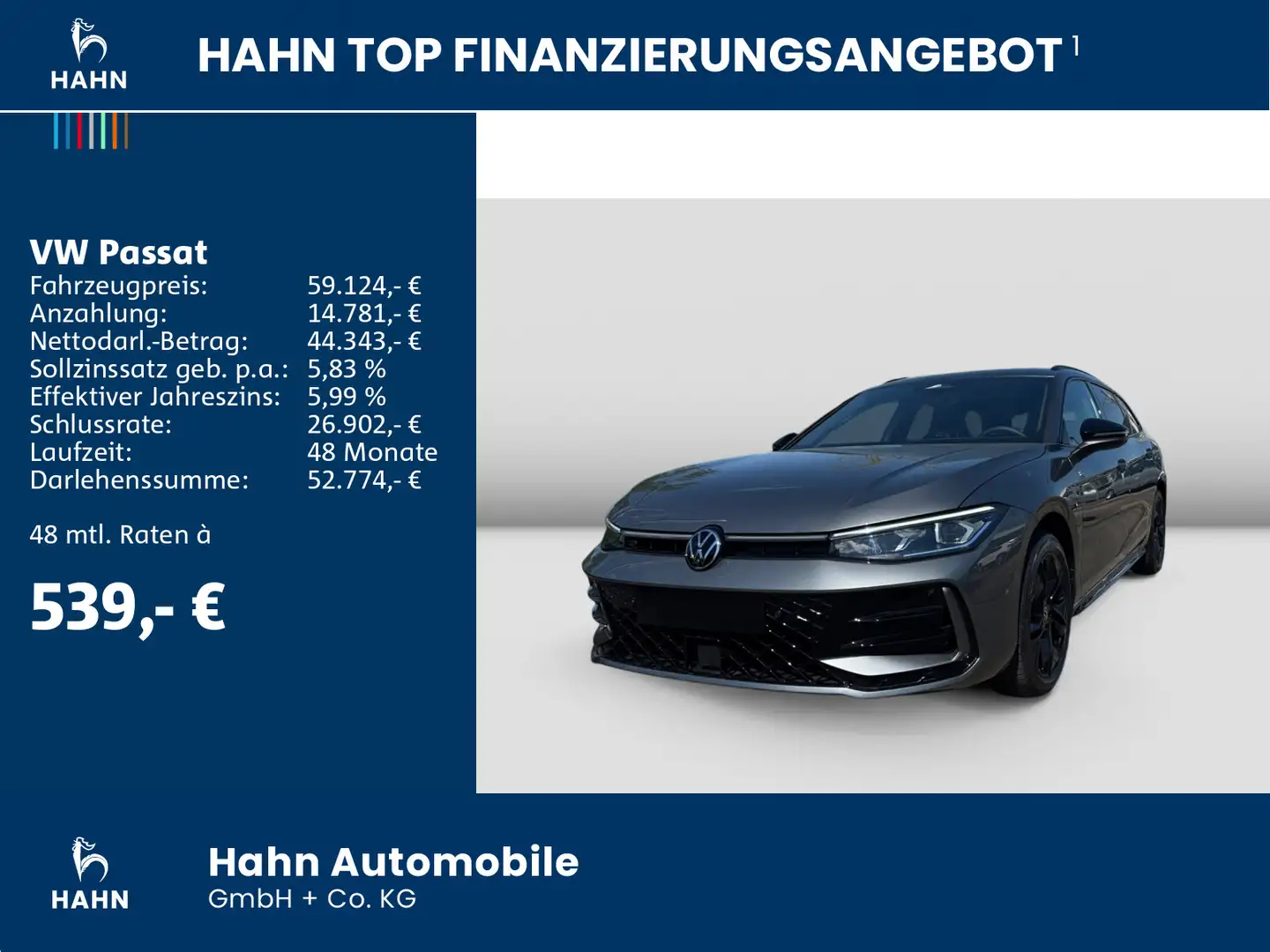 Volkswagen Passat R-Line 2,0 l TDI 150PS DSG Navi AHK Grau - 2
