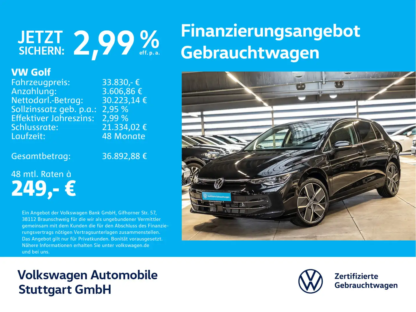 Volkswagen Golf 8 Style Hybrid 1.5 TSI DSG Navi AHK Kamera Schwarz - 1