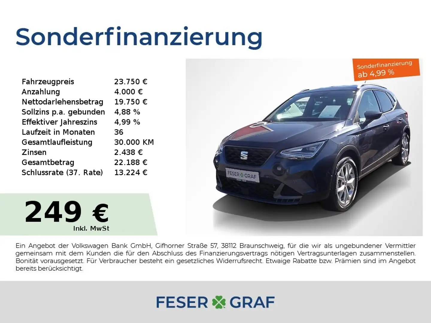 SEAT Arona FR 1.0 TSI 7-Gang-DSG - NAVI/ACC/RFK Gris - 1