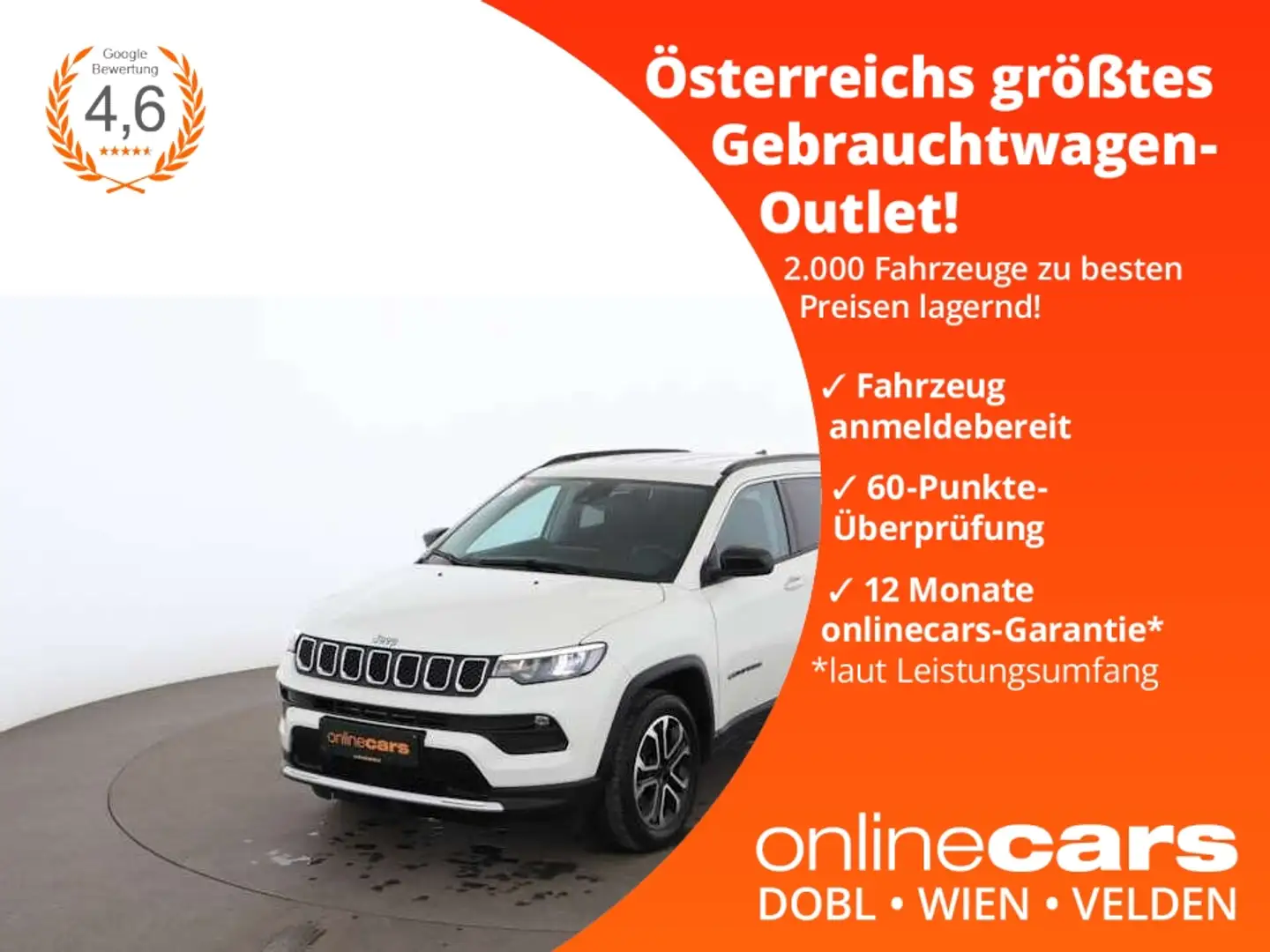 Jeep Compass 1.3 4xe AWD Aut LED RADAR LEDER R-KAMERA Weiß - 1