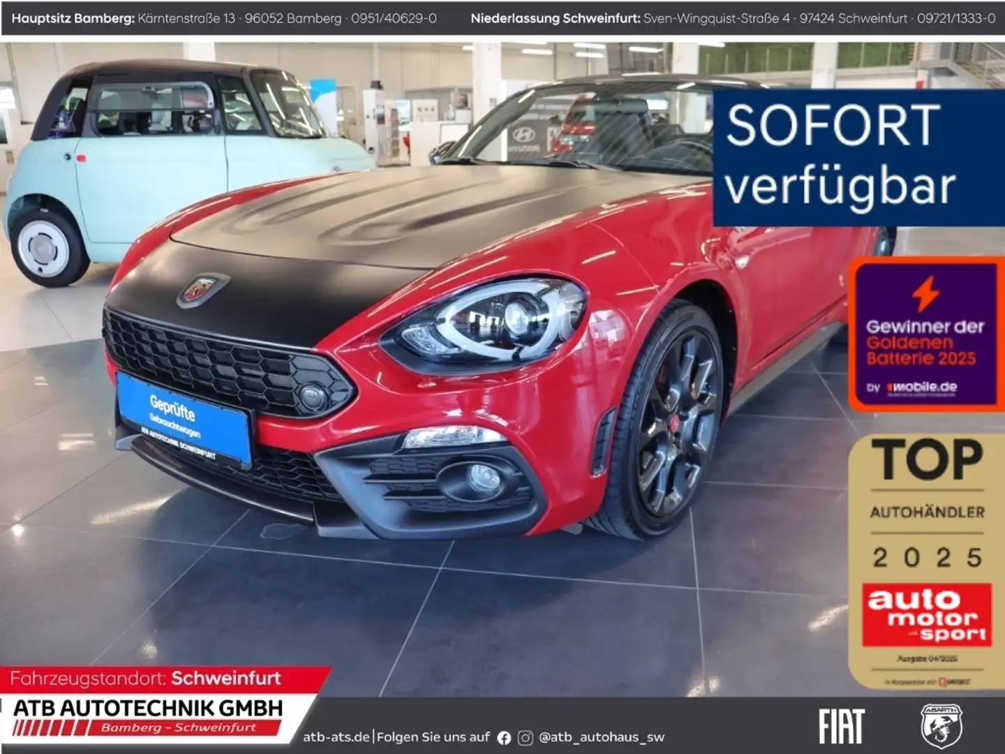 Abarth 124 Spider 1.4 MultiAir Turbo Nr. 624 BOSE Faltdach Navi Lede Rojo - 1