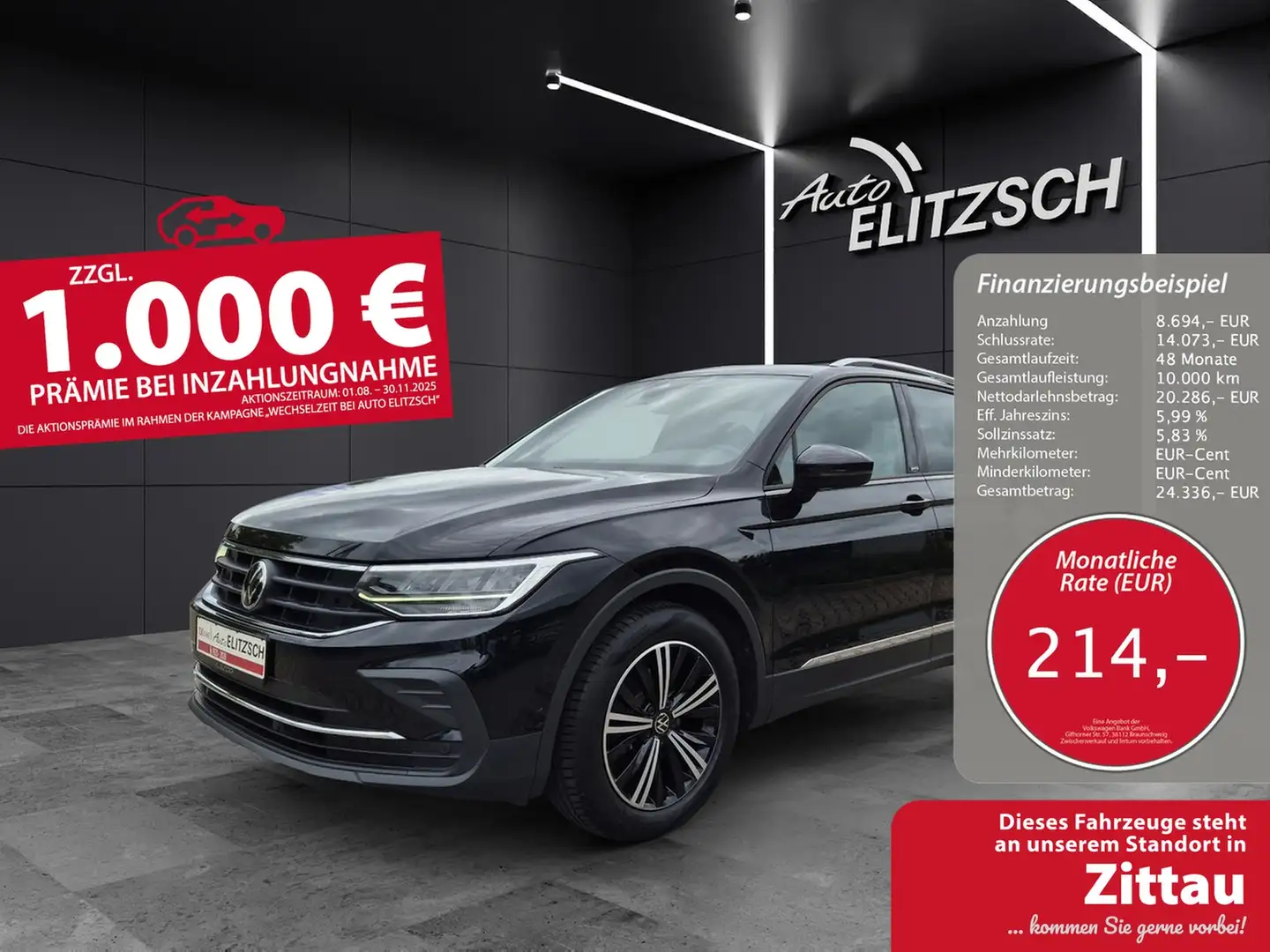 Volkswagen Tiguan TSI United DSG LED Navi AID ACC Park-Assist SH Schwarz - 1