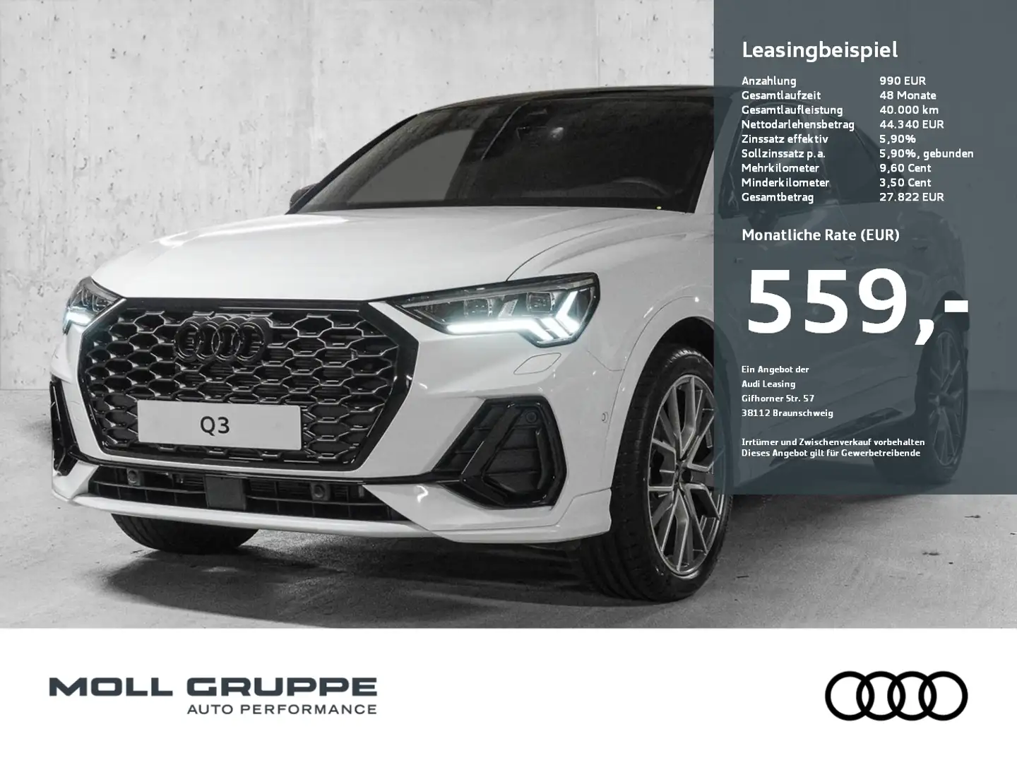 Audi Q3 Sportback S line 35 TFSI 110(150)  S tronic Weiß - 1