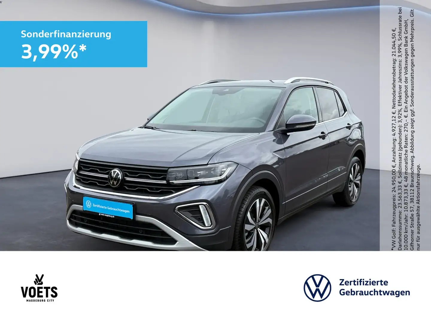 Volkswagen T-Cross 1,0 TSI Style DSG+NAVI+IQ-LIGHT Gris - 1