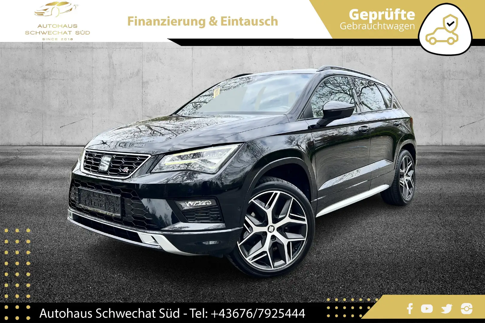 SEAT Ateca 2,0 TSI FR 4Drive//VOLLE HÜTTE//LEDER//PANO// Schwarz - 1