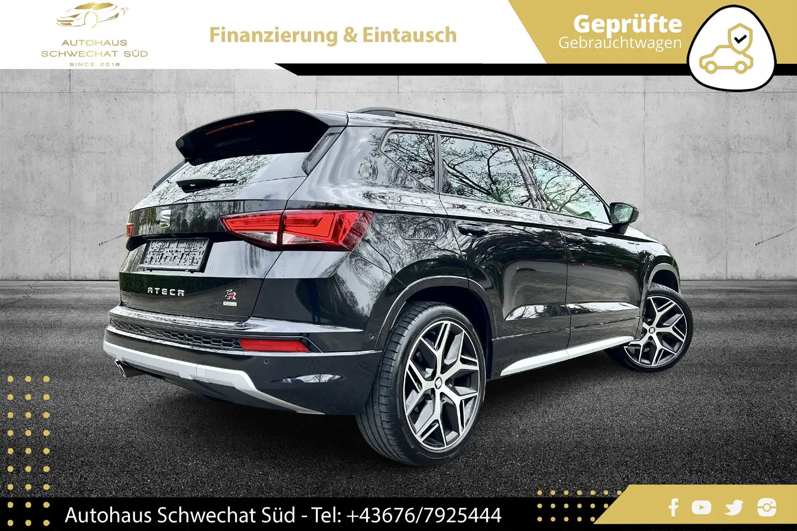 SEAT Ateca 2,0 TSI FR 4Drive//VOLLE HÜTTE//LEDER//PANO// Schwarz - 2