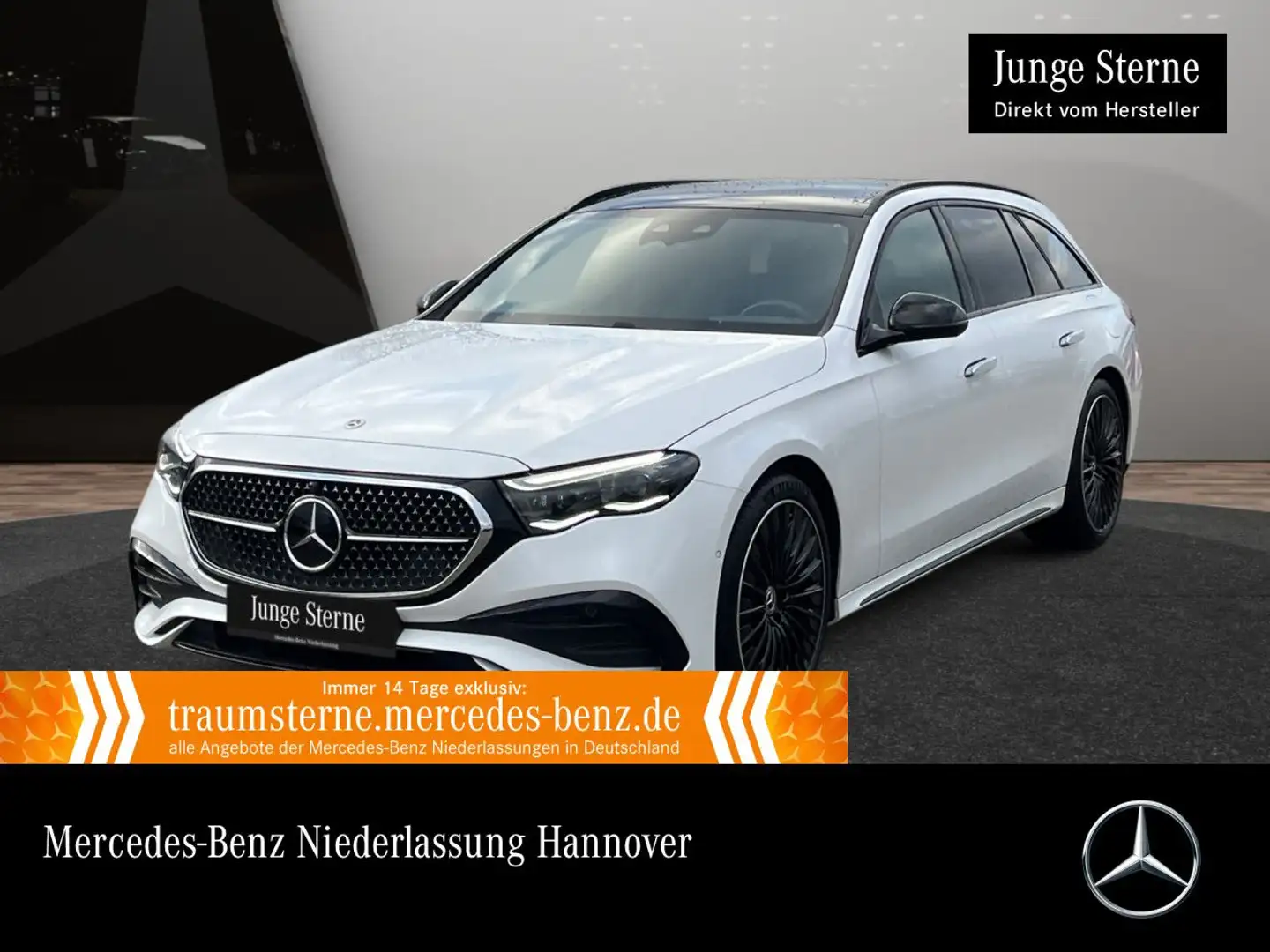 Mercedes-Benz E 300 e T Hybrid AMG Fahrass 360° Pano Distr. HUD Weiß - 1
