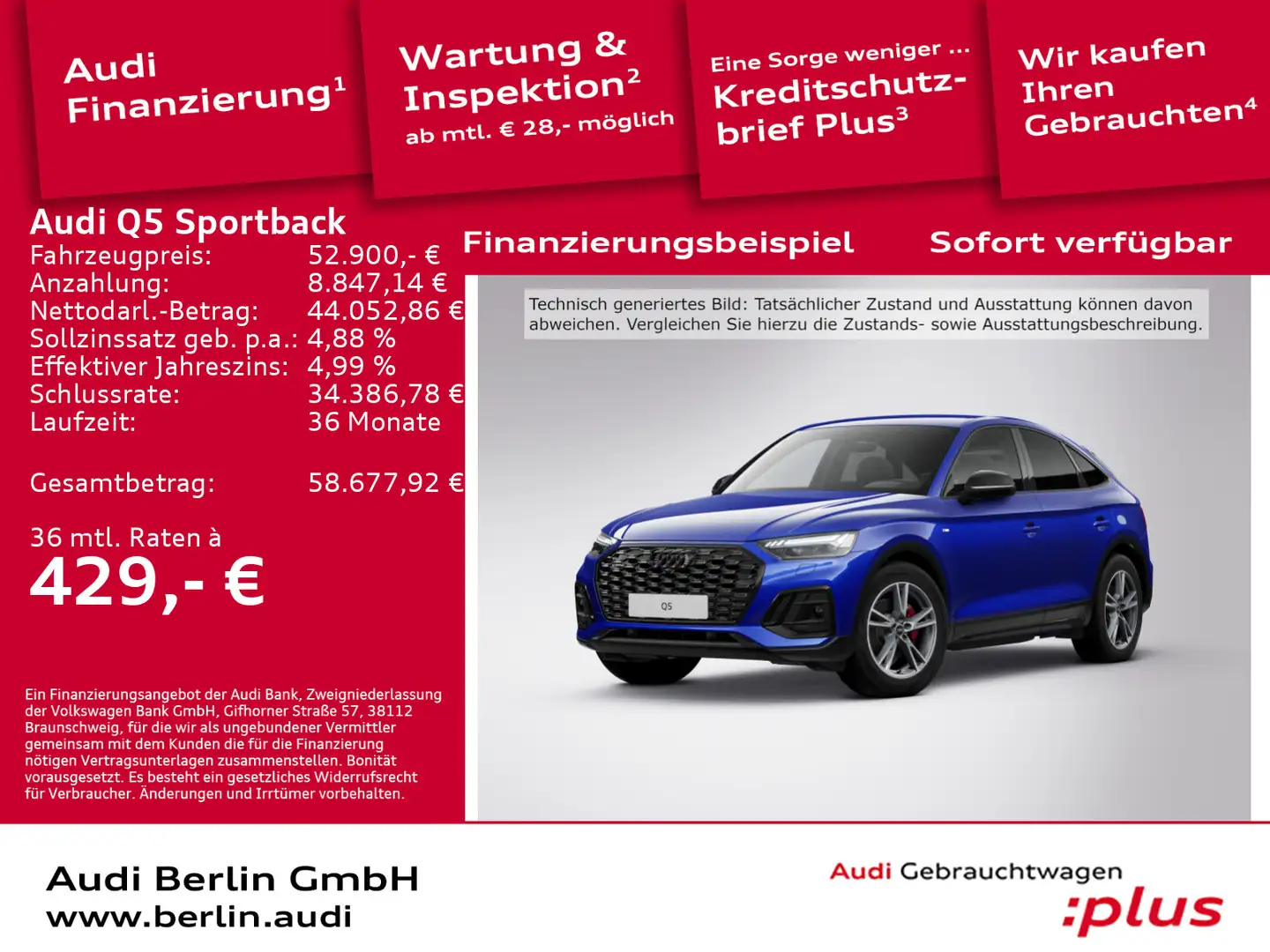 Audi Q5 S line 45 TFSI qu.S tr. 360°K NAVI Bleu - 1