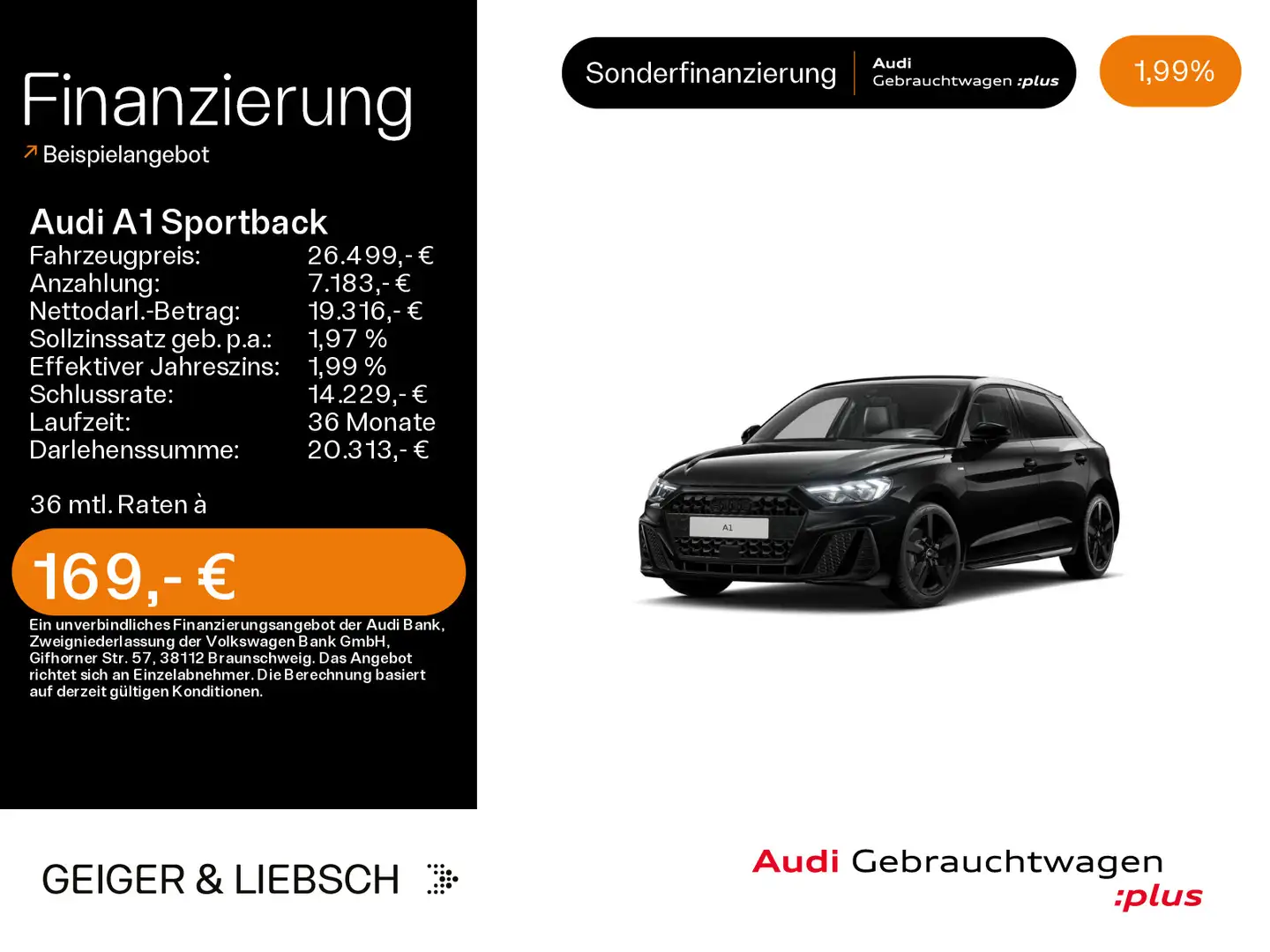 Audi A1 30 TFSI S-LINE*SMART-INTER*LED*SHZ* Noir - 1