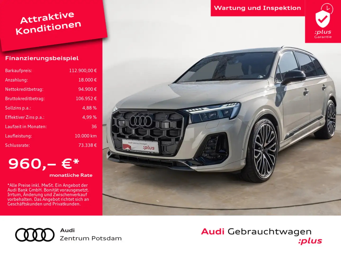 Audi Q7 50TDI quattro S line LASER NAVI B&O STANDH Grigio - 1