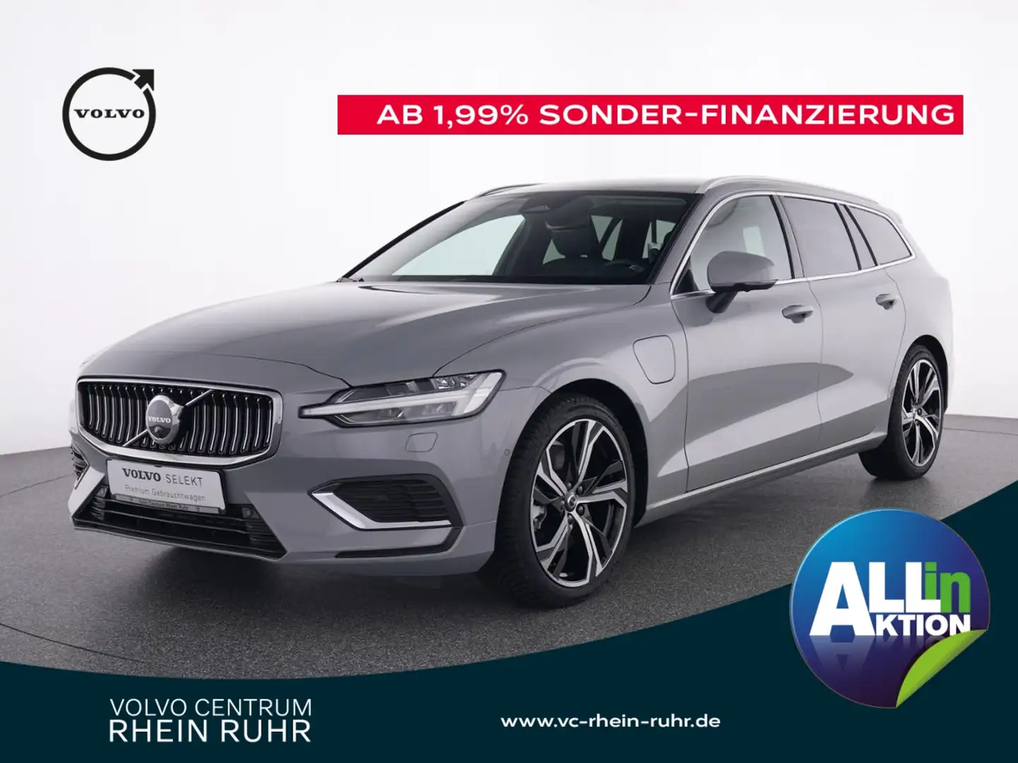 Volvo V60 T6 AWD Plus Bright+LM19+AHK+Busniesspaket Grau - 1