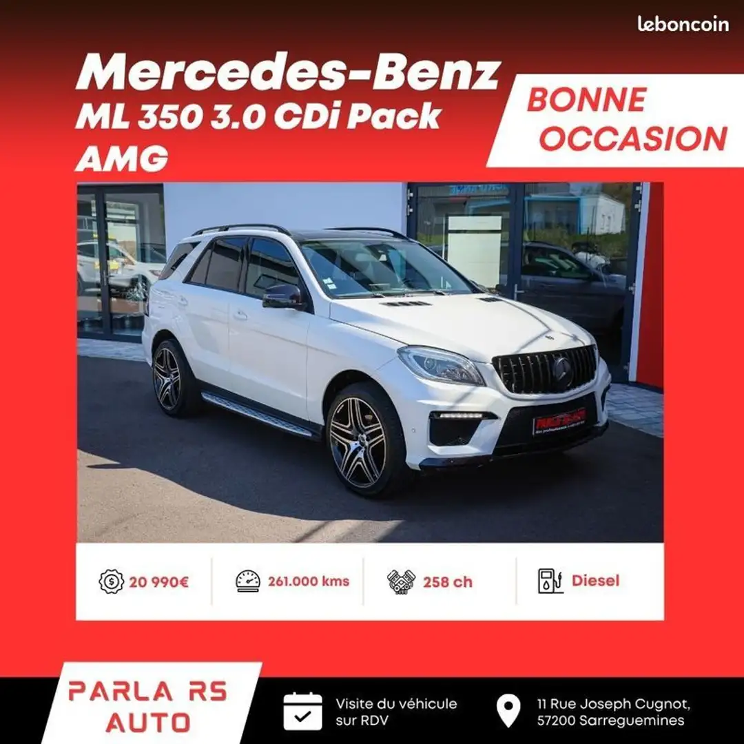 Mercedes-Benz ML 350 M/ML 3.0 350 CDi 4 Matic 24V 7G-Tronic + BlueTEC P Blanc - 1