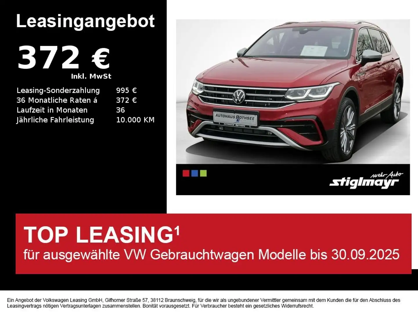 Volkswagen Tiguan Allspace Elegance TDI 4x4 AHK+20`+IQ-LIGHT Rot - 1