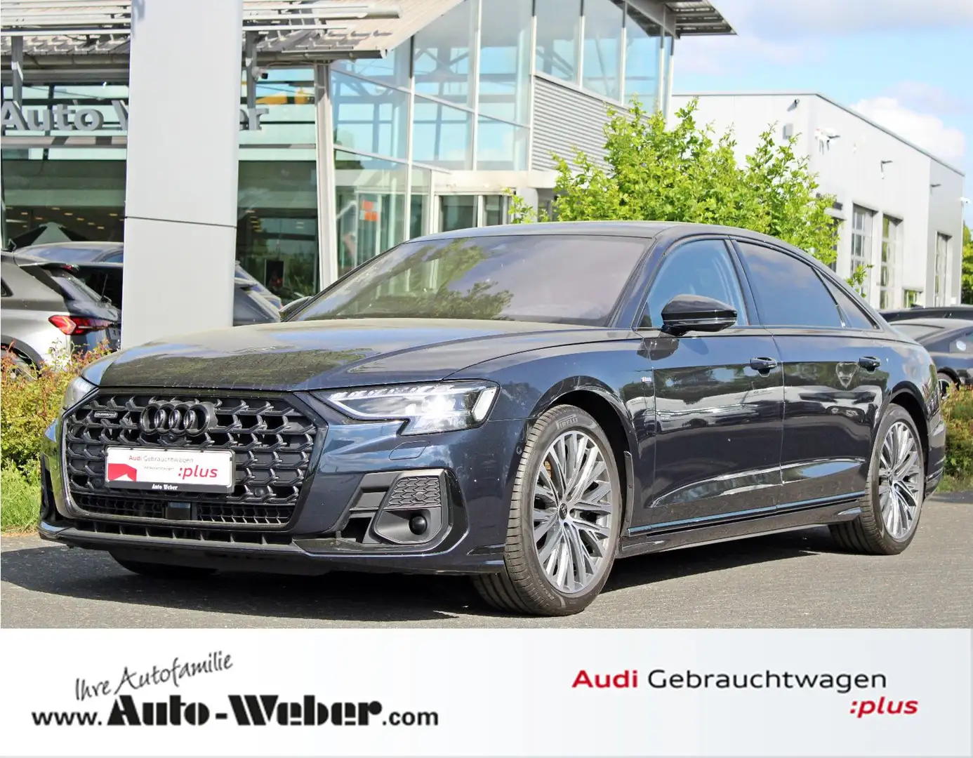 Audi A8 Lang 55TFSI S LINE BLACK PANO HUD STHZG B&O Blau - 1