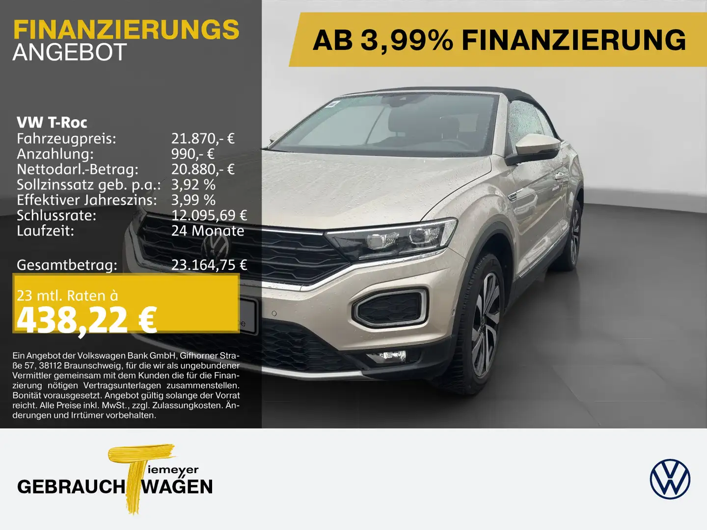 Volkswagen T-Roc Cabrio 1.5 TSI DSG STYLE NAVI LED PARKLENK Silber - 1