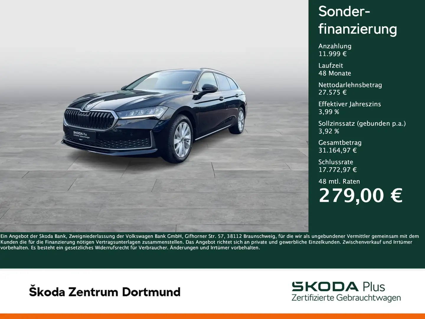 Skoda Superb Combi 1.5 eTSI SELECTION AHK CAM ACC NAVI Zwart - 1