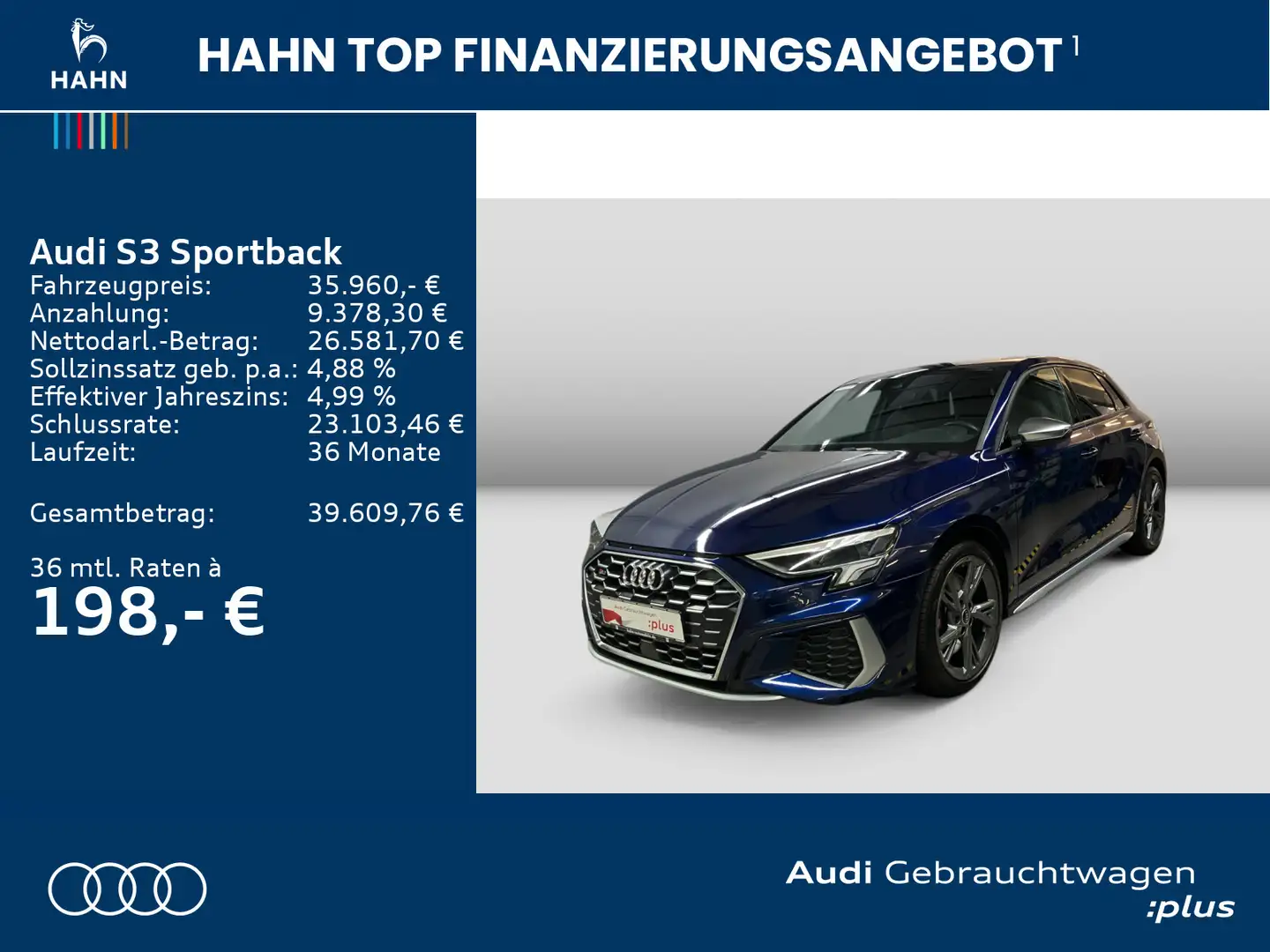 Audi S3 TFSI quattro Virtual Sitzh Navi Car Blau - 2