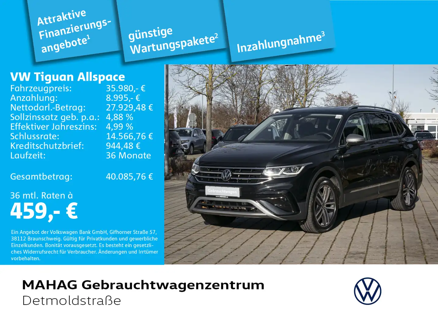 Volkswagen Tiguan Allspace Elegance 4Mot 2.0 TDI 7 Sitzer A Schwarz - 1