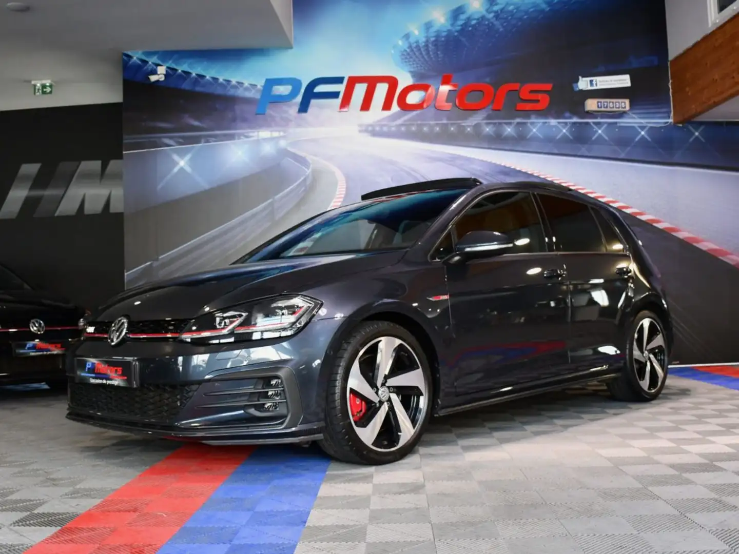 Volkswagen Golf 7 GTI Performance 2.0 TSI 245 DSG GPS Pro ACC Virtual Front Lane Side Honeycomb Car Play JA 18 Gris - 1
