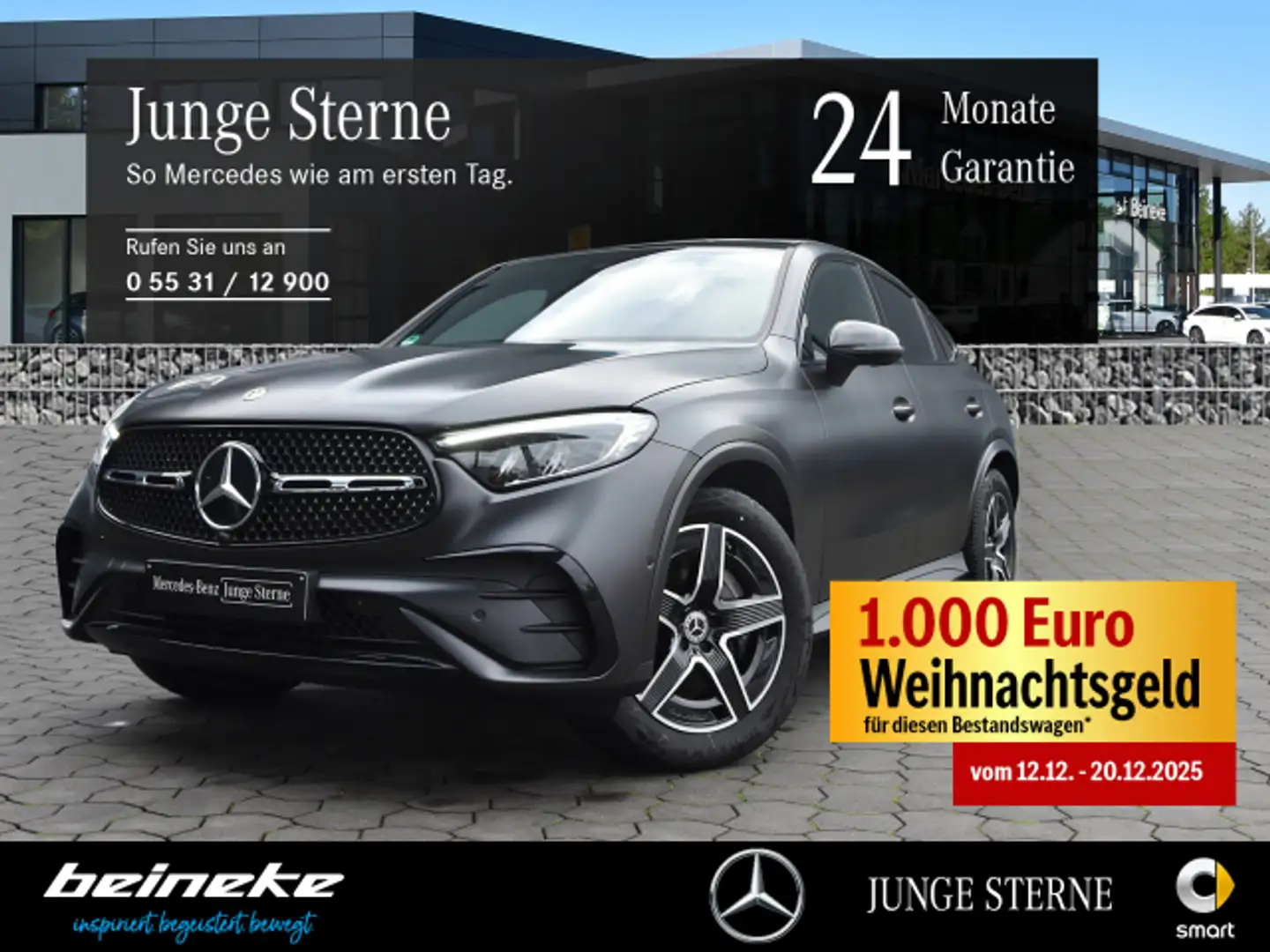 Mercedes-Benz GLC 300 GLC 300 4M Coupé AMG Magno Pano AHK Night RFK SH Grau - 1