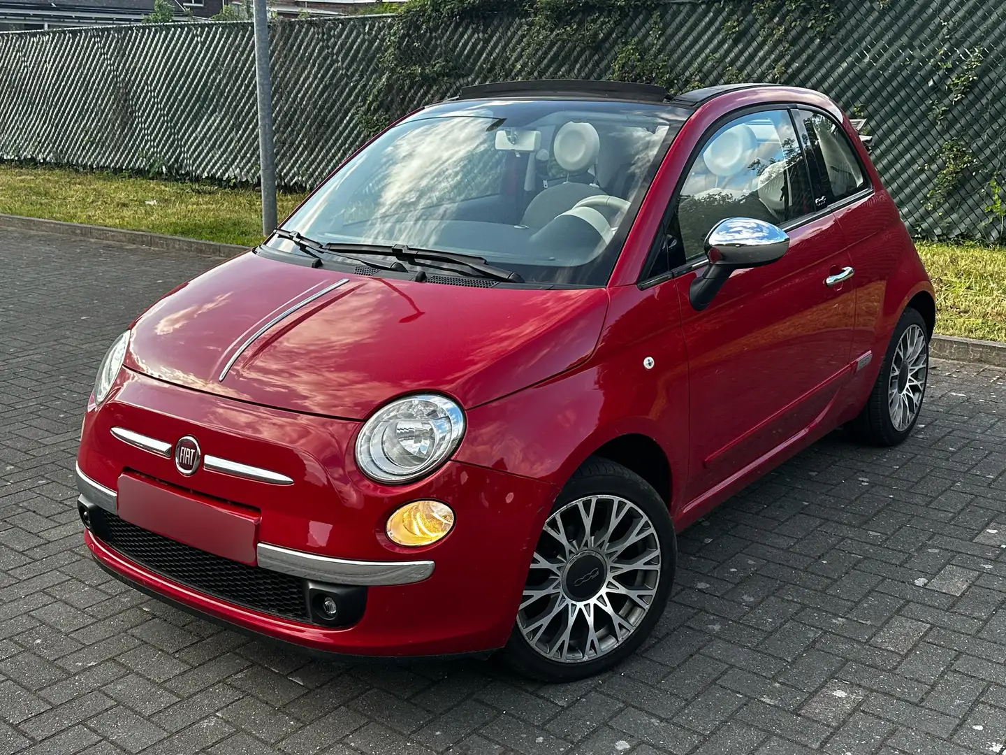 Fiat 500C 1.2 Lounge 2013 Euro 5 *CUIR + CABRIO + PROPRE* Rood - 1