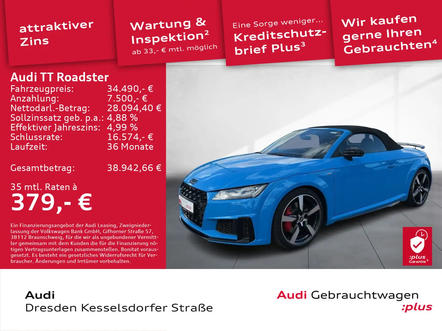 Audi TT 45 TFSI Q. Navi LED PDC GRA Bleu - 1