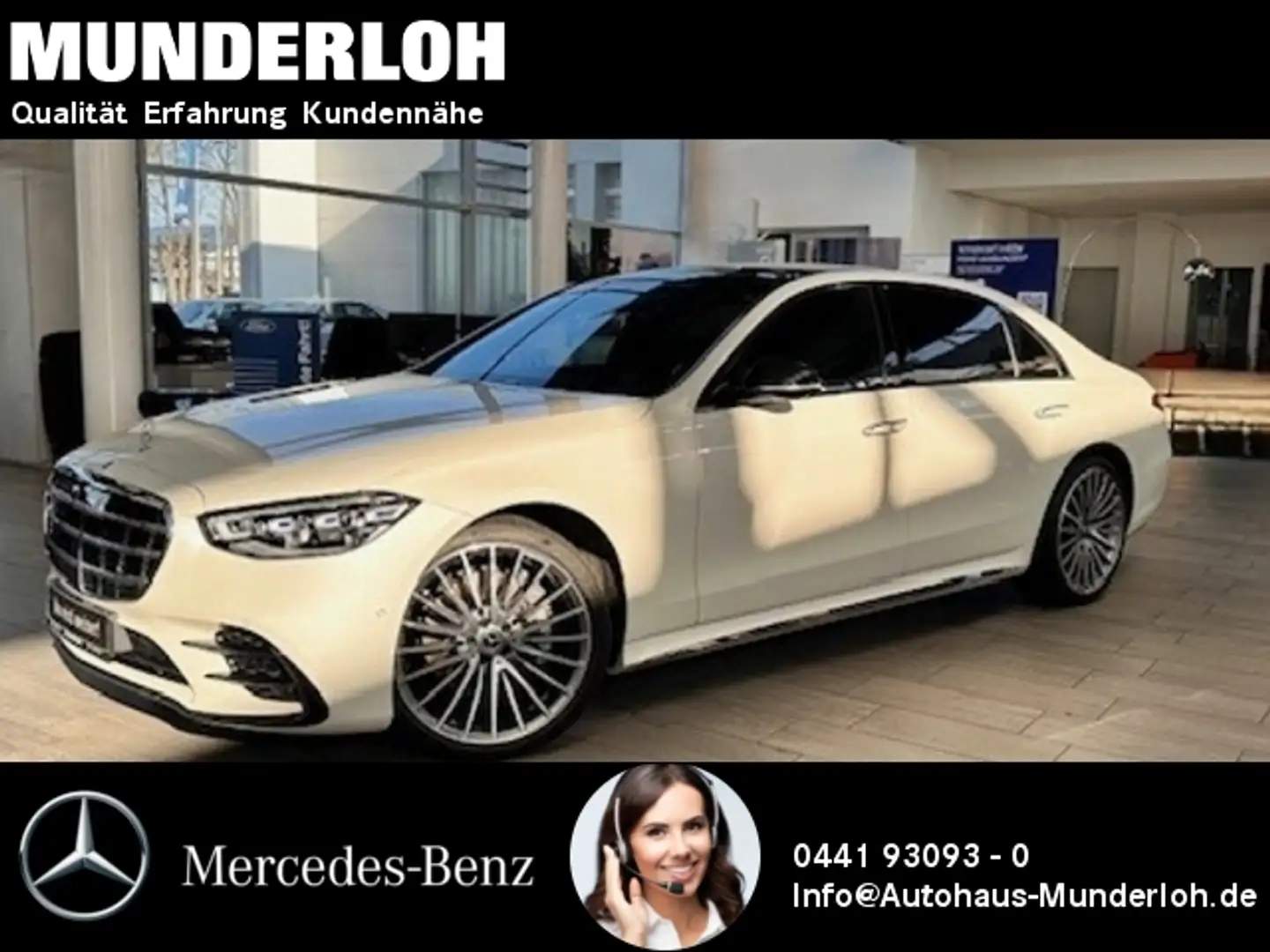 Mercedes-Benz S 400 d 4MATIC Limousine lang AMG LINE+PANORAMA Wit - 1
