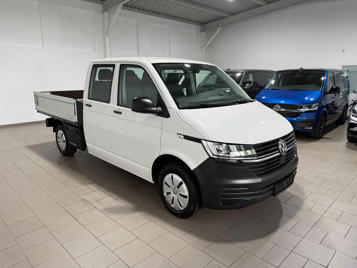 Volkswagen T6.1 Transporter T6.1 Pritsche-Doka (6-Si.),Klima,AHK,Standh. Blanc - 2