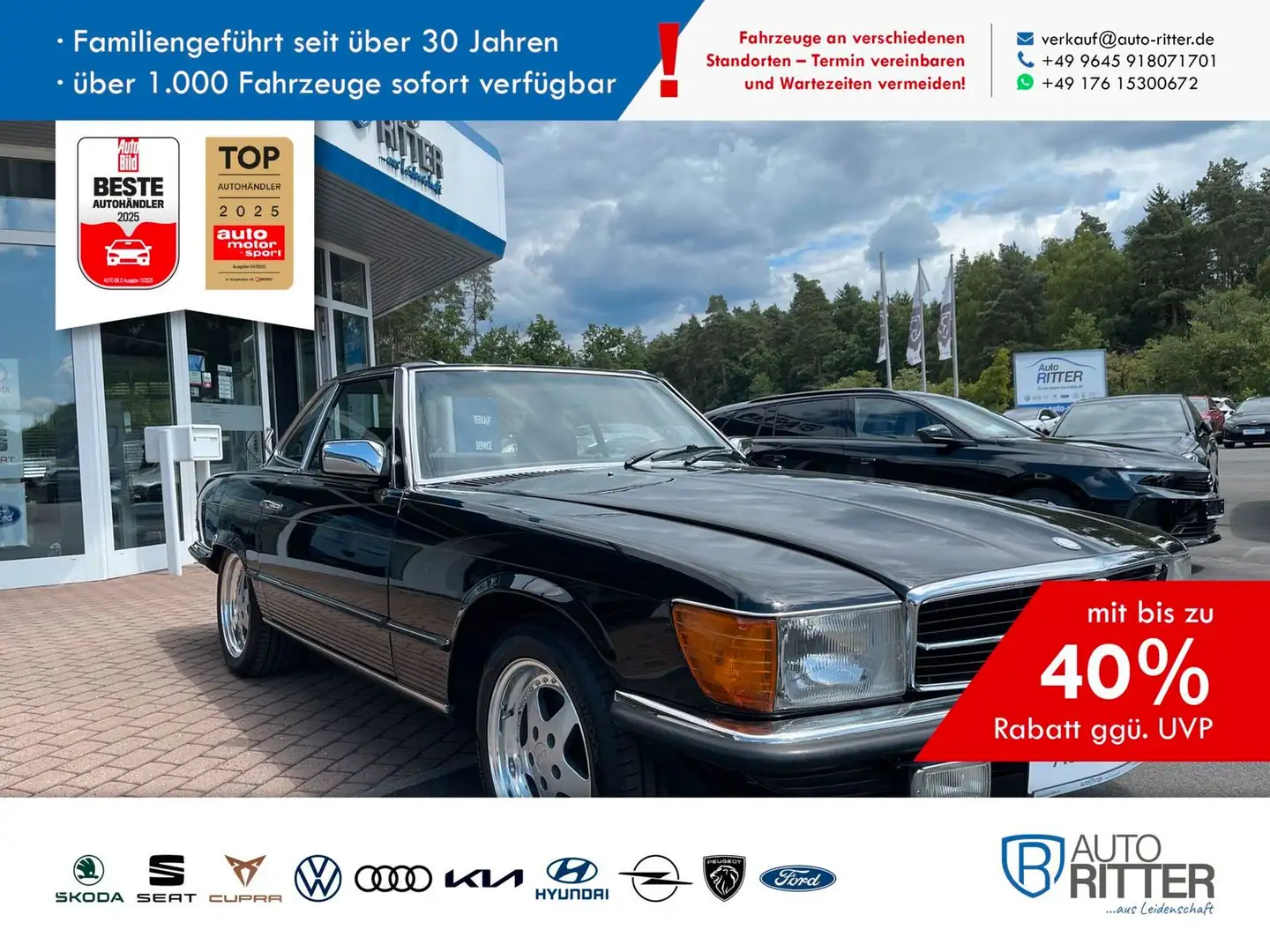 Mercedes-Benz SL 380 Cabrio H-Kennzeichen R107 Note 1-2 Чорний - 1