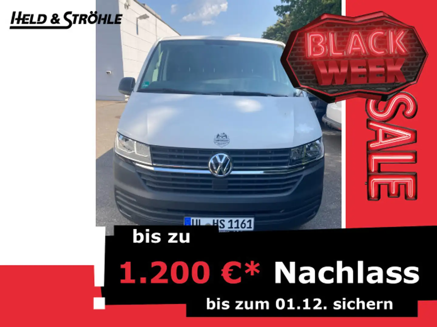 Volkswagen T6.1 Transporter T6.1 Kasten LR 2.0 TDI AHK HECKFLÜGEL PDC KLIMA Wit - 1
