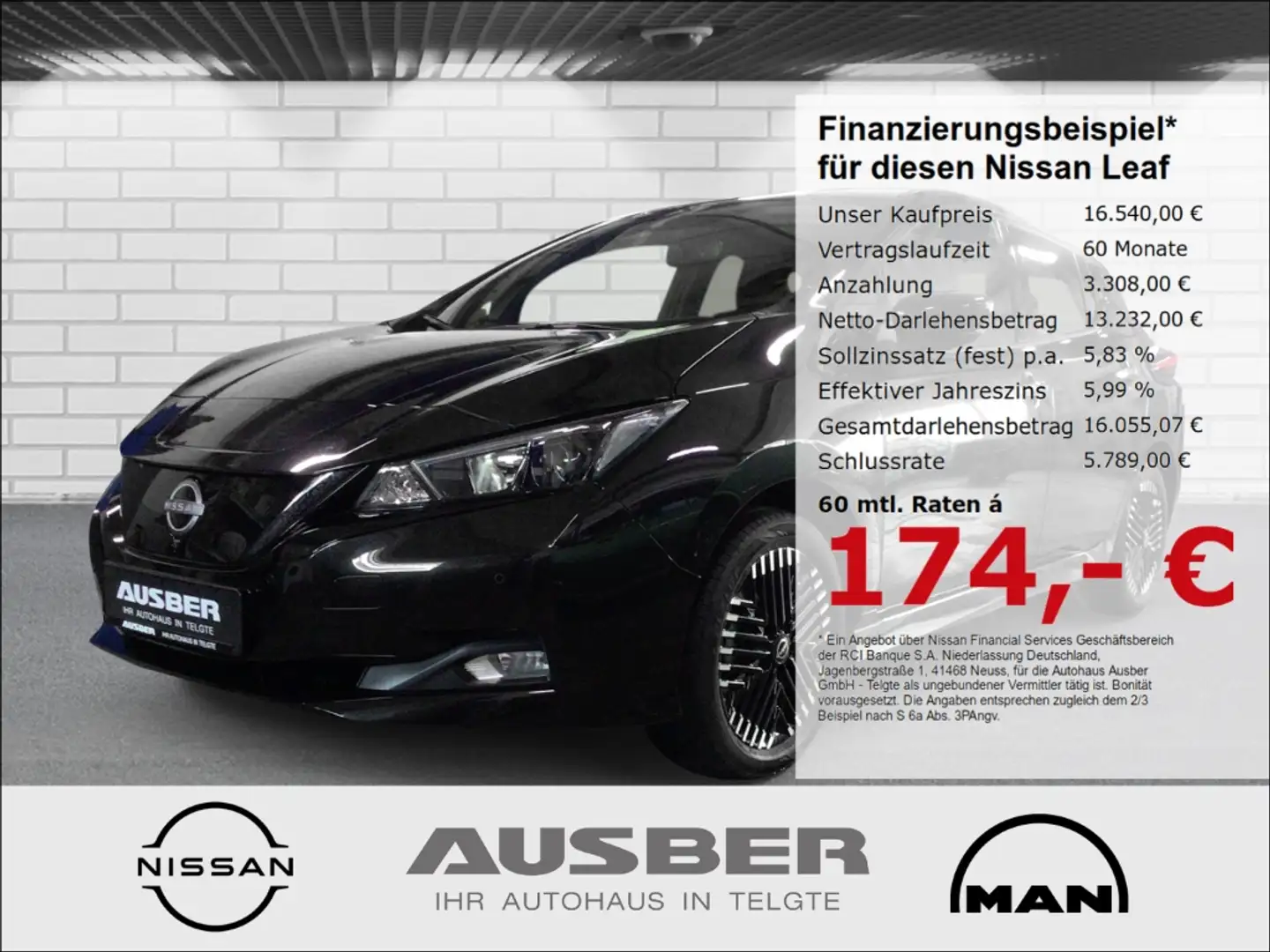 Nissan Leaf e+ N-Connecta 62kWh Rundumsichtkameras Schwarz - 1