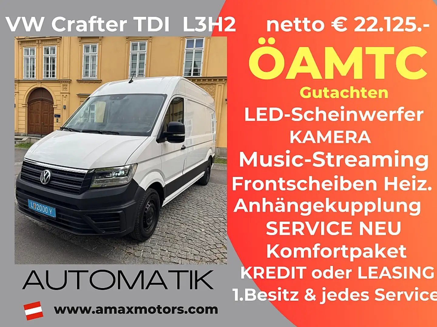 Volkswagen Crafter Crafter 35 Kasten MR L3H3 2,0-I-TDI Aut. Weiß - 1