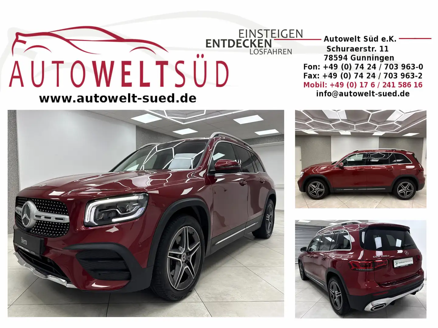 Mercedes-Benz GLB 200 d 4M AMG Sport 2xSpur Beam AHK Rcam Navi Rouge - 1