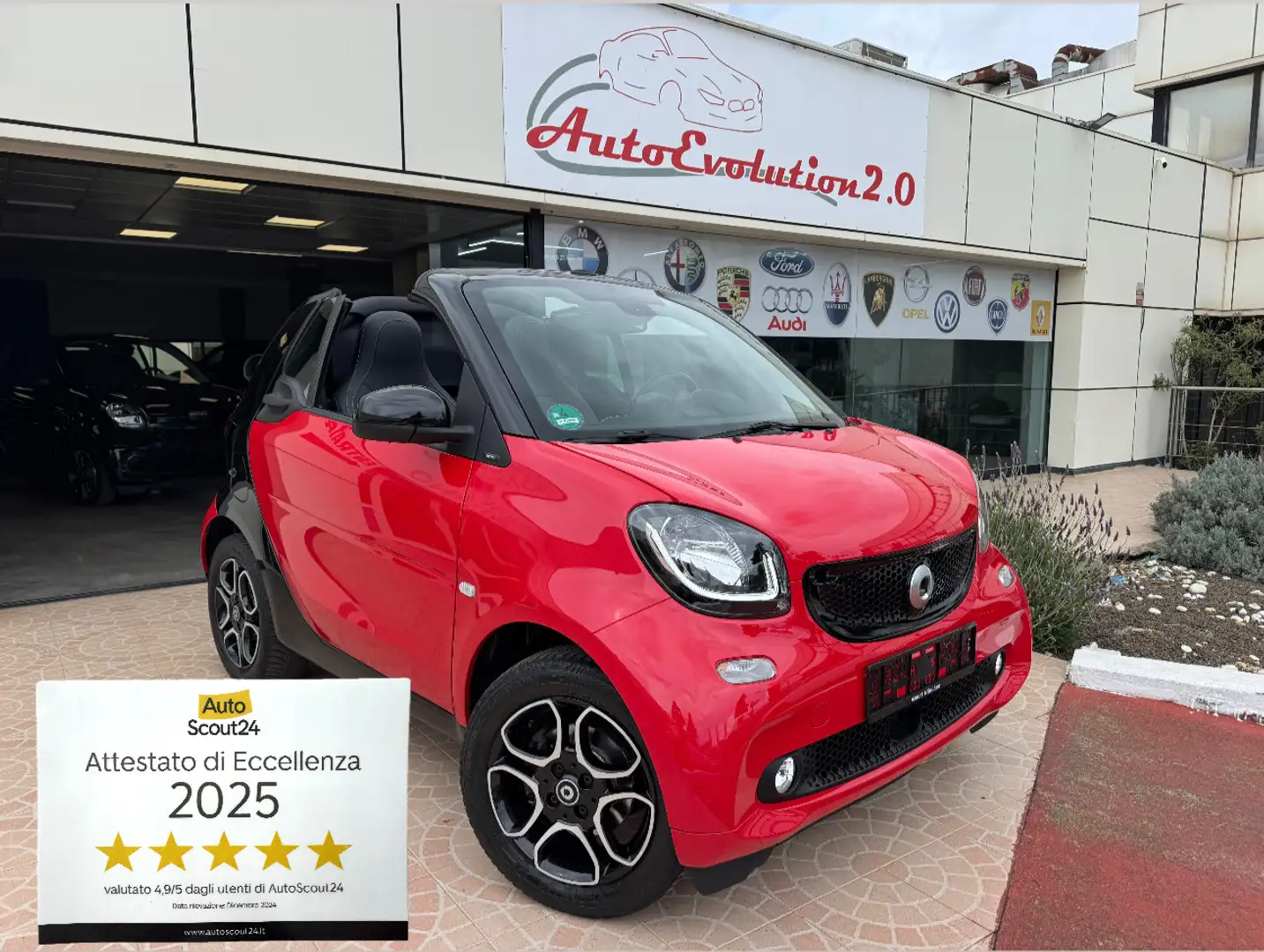 smart forTwo Cabrio 0.9 t Prime 90cv twinamic my18 Rosso - 1