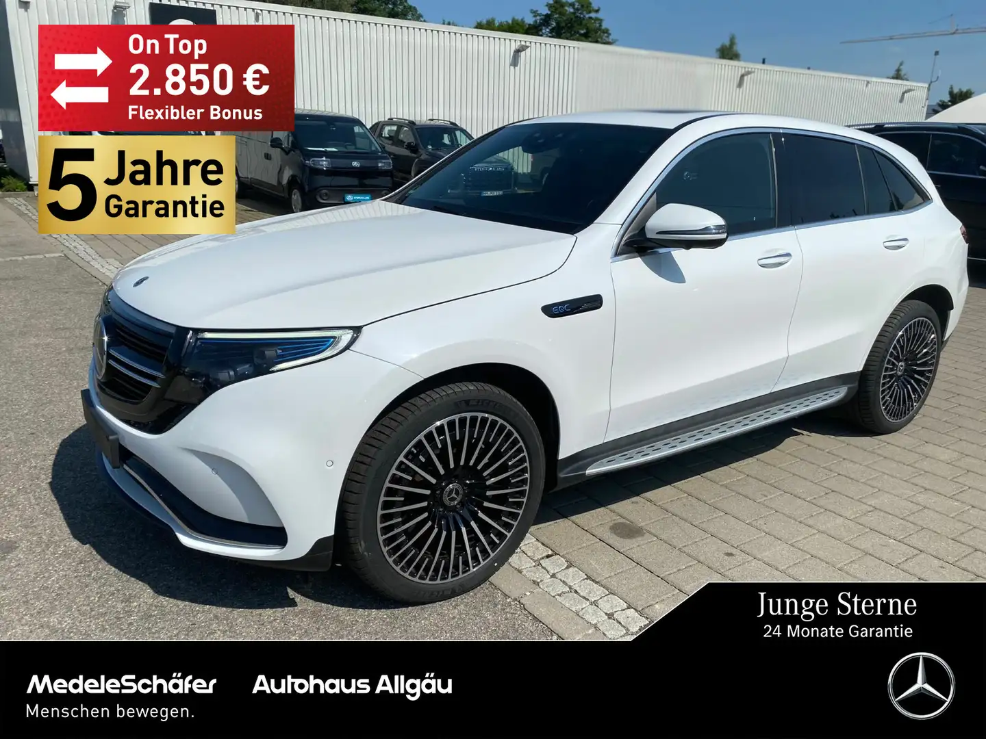 Mercedes-Benz EQC 400 EQC 400 4M AMG 21" LEDER AHK Distronic SHD NP91 Weiß - 1
