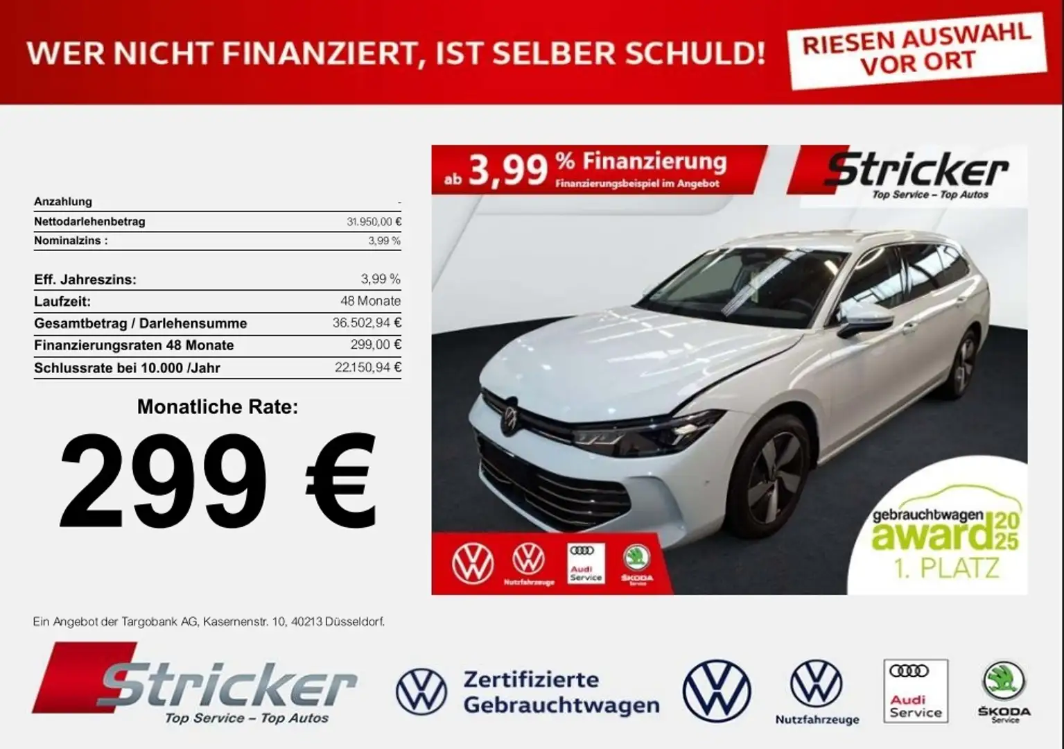 Volkswagen Passat Variant Business 1.5eTSI DSG 299,-ohne Anzahlung Navi AHK Weiß - 1