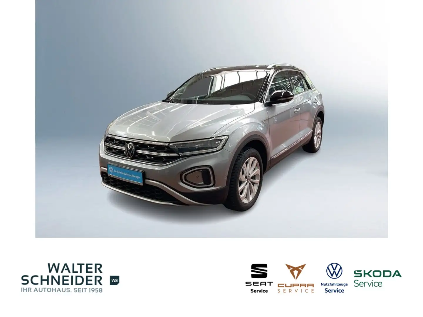 Volkswagen T-Roc 1.5 TSI DSG Style AHK Navi LED ACC SHZ Silber - 1