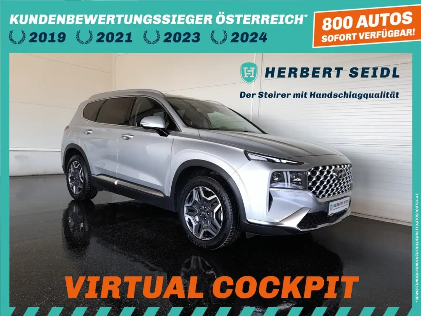 Hyundai SANTA FE PRIME 4x4 PHEV Aut *19 ZOLL / VOLL LED / NAVI / ACC / 360° KAMERA / / HEAD-UP / VOLLLEDER & MEMORY* Silber - 1