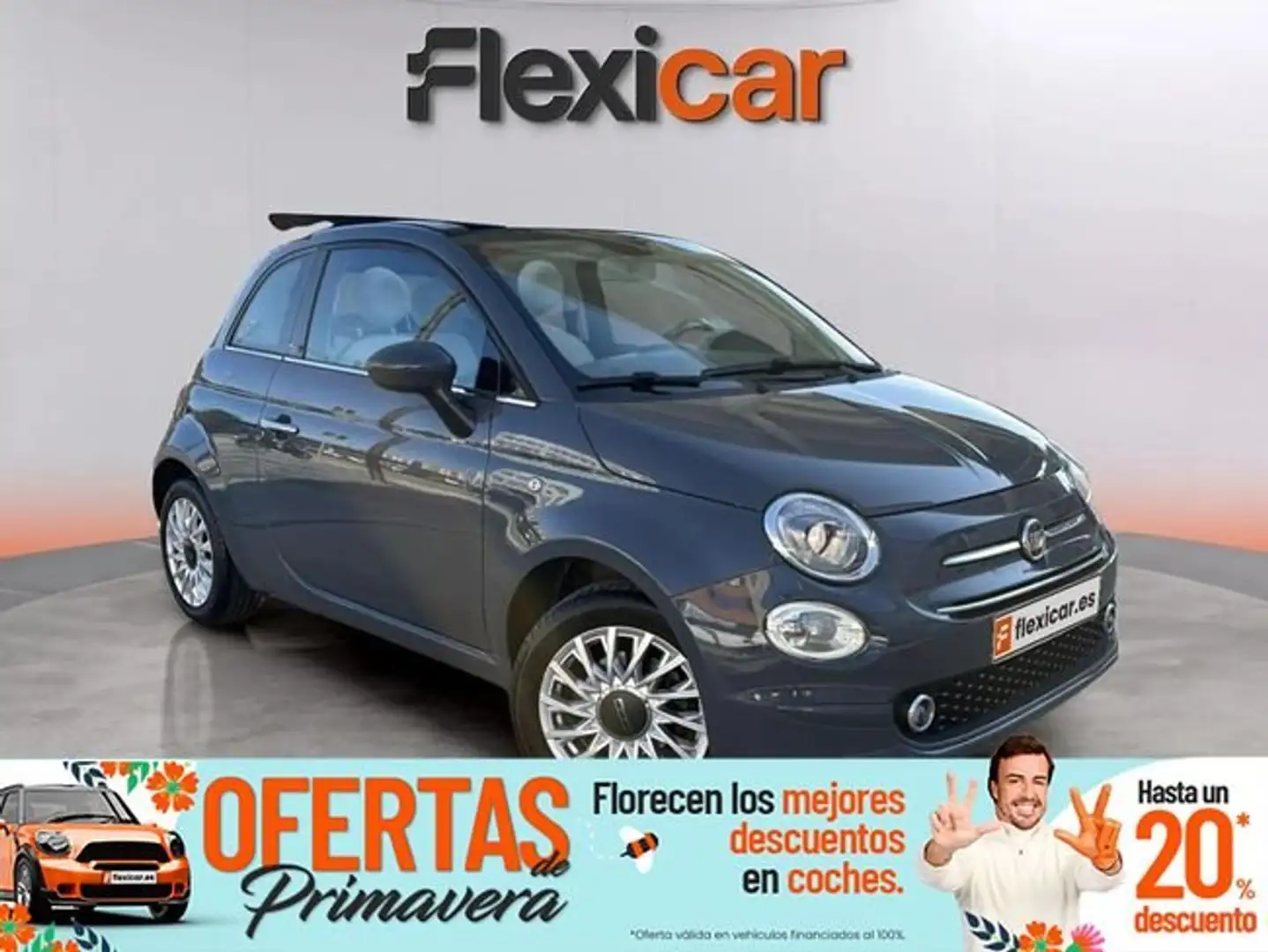 Fiat 500C 1.2 Lounge Gris - 1