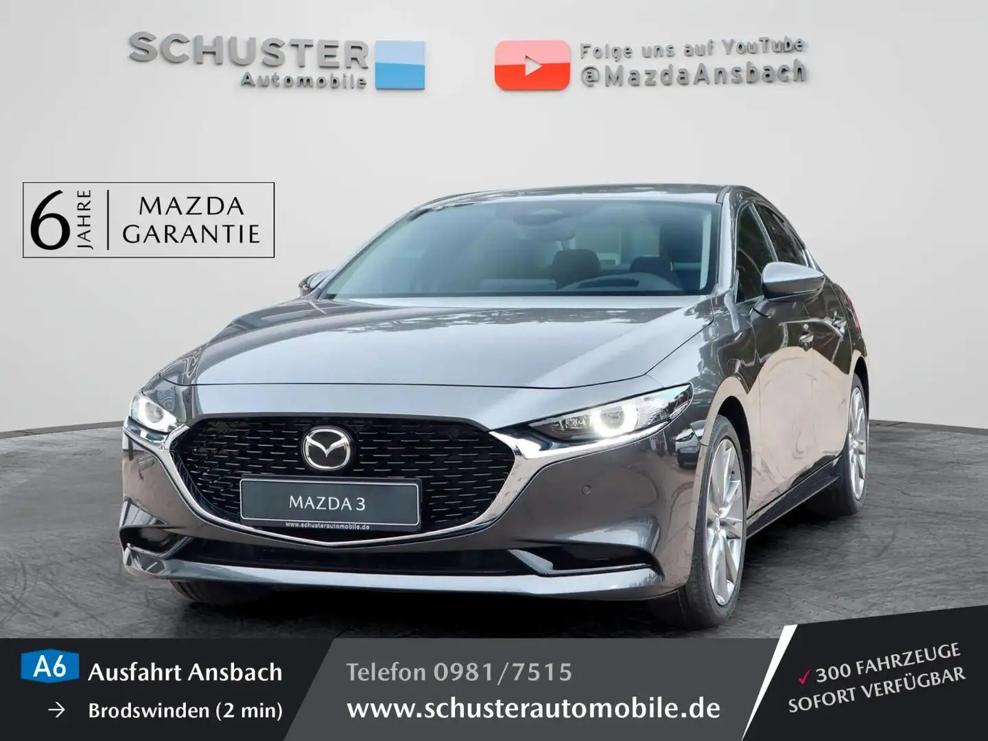 Mazda 3 Fastback 2025 Excl. 140PS AG BOSE 360°K MATRIX Grau - 1