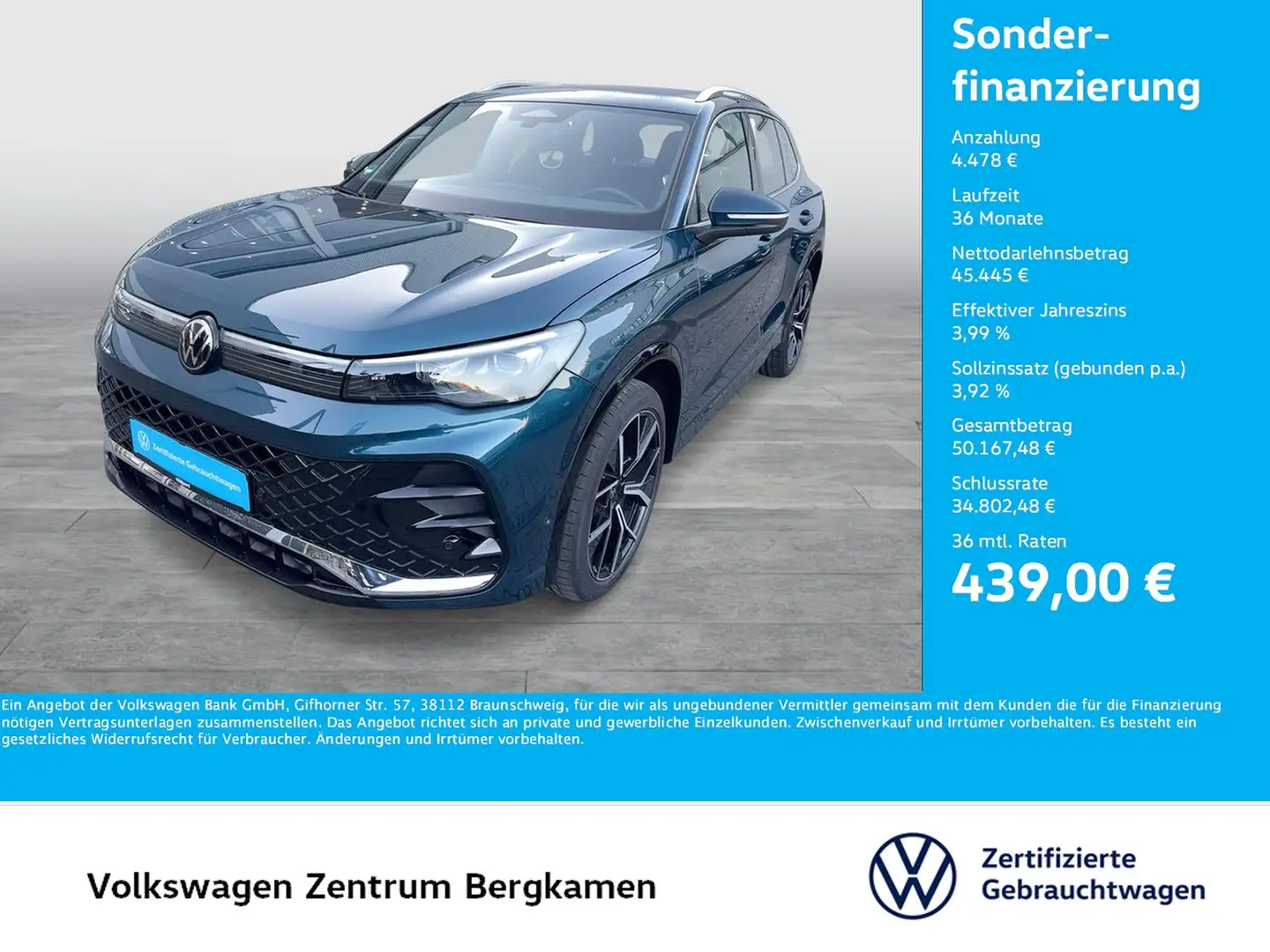 Volkswagen Tiguan 2.0 R-LINE 4X4 NEUES MODELL AHK CAM LM20 Blau - 1
